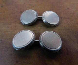 Vintage Double Sided Round 14K Gold 12 Gram Cufflinks 5