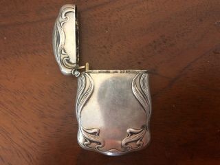 Art Nouveau Sterling Silver Repousse ' Victorian Face Match Safe Vesta Case Orig 5
