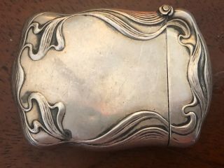 Art Nouveau Sterling Silver Repousse ' Victorian Face Match Safe Vesta Case Orig 7