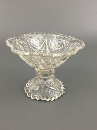 Antique Clear Pressed Glass Jelly Compote 1900 
