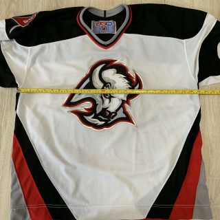 Buffalo Sabres CCM Vintage 90 ' s White Goat Head Jersey Matthew Barnaby AUTOGRAPH 5