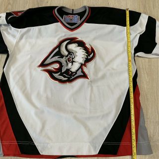 Buffalo Sabres CCM Vintage 90 ' s White Goat Head Jersey Matthew Barnaby AUTOGRAPH 6