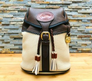 Vintage Dooney Bourke Teton Sherpa Awl All Weather Leather Backpack Usa Mid 1990