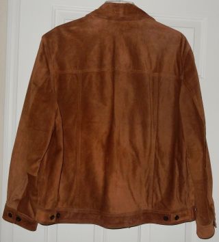 Vintage Mens L.  L.  LL Bean Brown Leather Suede Jacket Coat Size L Large 4