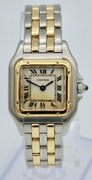 Vintage Cartier Panthere 18k Gold And Stainless Steel Watch