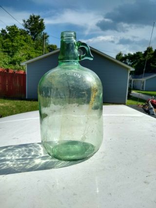 Antique Green Glass Soda Jug