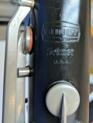 Vintage 1970 Selmer USA Bundy Bass Resonite Clarinet,  Case,  Mouthpiece,  Strap 2