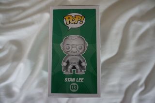 Funko Pop Stan Lee Silver 03 Signed Autograph Certificate Of Authenticity RARE 5