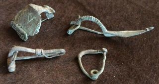Roman Celtic Ancient Brooches Fibula Artifacts Complete Authentic