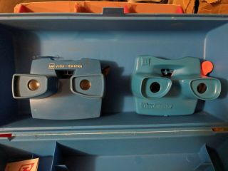 Viewmaster Collector Box With Two Blue Viewers Very Rare View - Master.  Rare.