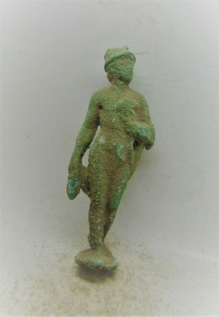 Scarce Circa 100 - 300ad Roman Era Bronze Statuette Of Hermes