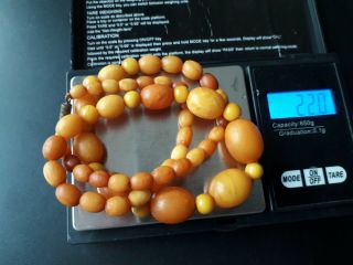 Antique Butterscotch Amber Bead Necklace 22 Gr.