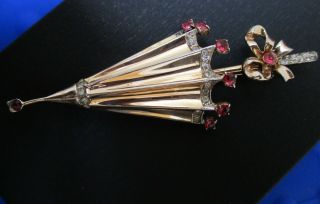 Coro Craft Rare Sterling Silver Umbrella Pin Brooch 31 Grams