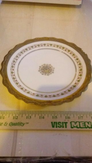 Antique Blakeman & Henderson Limoges France Porcelain Plate Gold Gilding 9.  5”