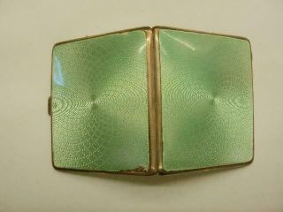 Antique Sterling Silver 2 Sided Guilloche Enamel Cigarette Case - Art Deco