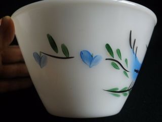 (ESTATE) RARE SET OF 3 NESTING FIRE - KING MIXING BOWLS PATTERN WITH BLUE BIRD 8