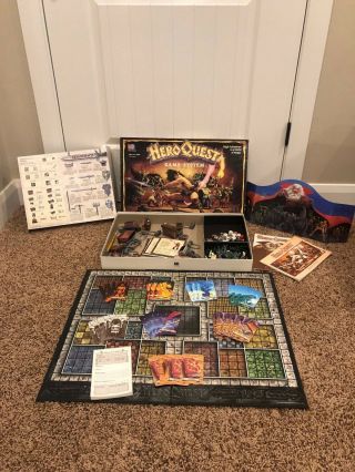 Vintage Heroquest 1990 Board Game - 100 Complete,  Milton Bradley Hero Quest