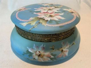 Large Antique C.  F.  Monroe Floral Nakara Jewelry Dresser Box Ca 1900 Marked