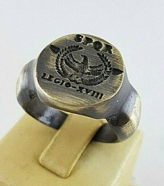 Ancient.  Legio Xviii Spqr Bronze Ring - Vintage - Antique Roman - Bronze - Rare