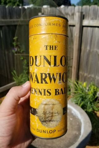 Vintage Advertising Can - The Dunlop Warwick Tennis Ball Balls Can