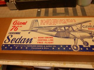 Vintage Cleveland Models 76 " Span Luscomb Sedan Balsa R/c Airplane Kit 70 Years