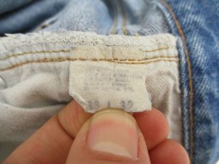 Vintage Levi ' s 501 Single Stitch Redline Selvedge Jeans Tag Size 38 X 32 9