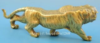 Chinese old fengshui copper hand - carved Chinese zodiac tiger statue f01 4