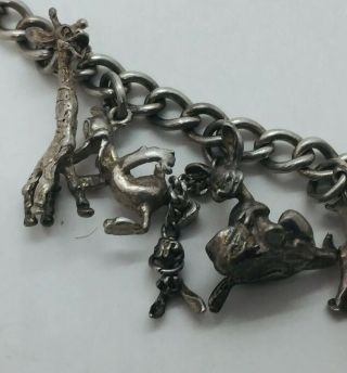 Vintage Sterling Silver 14 Charm Rare Disney Characters Bracelet 2