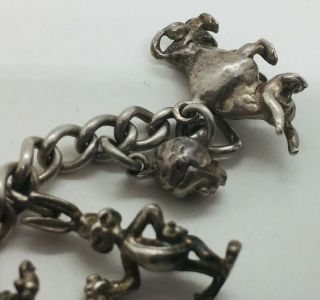 Vintage Sterling Silver 14 Charm Rare Disney Characters Bracelet 6