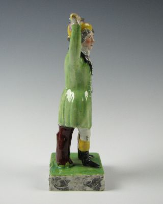 Antique Early 19th Century Pearlware Glaze Staffordshire Figurine of a Jockey 4