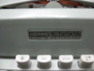Vintage 1966 Hermes 3000 Seafoam Portable Typewriter w/ Case VG 3