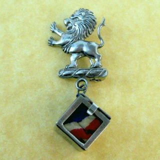 Vintage 1940s Wwii Walter Lampl Bundles For Britain Charm Brooch Union Jack Flag