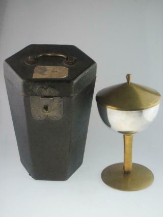 Large Antique 19th Century Solid Silver Goblet Chalice Ciborium Circa 1870