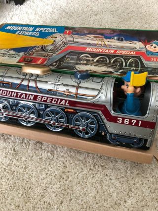 Vintage Modern Toys Tin Litho " Mountain Special " 3671 Train Made In Japan.