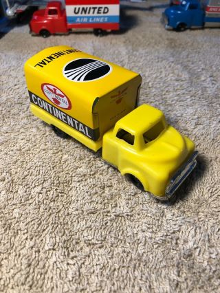 Vintage Continental Airlines Plastic & Tin Friction Toy Truck Made In Japan