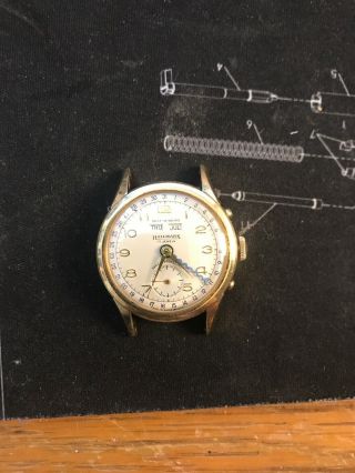 Hallmark Vintage Triple Date Calendar Watch Automatic Gold Filled Runs