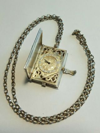 A Vintage Hallmarked Silver Vinaigrette / 17 Jewels Watch Pendant