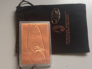 Star Trek Rare Memorabilia Collectable Cu Medallion 1of 5k Limited Edition W/pin