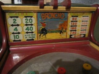 ESCO Broncho Vintage Pinball Machine,  c.  1937?,  For Restoration 2