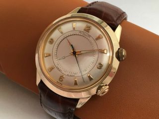 Jaeger Lecoultre Wrist Alarm Vintage Swiss Watch Gf / Stainless Freshly Serviced