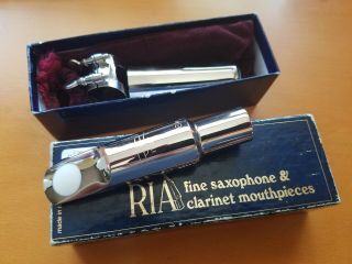 Vintage Nos Ria 6 Handmade Plated Brass Finish Metal Tenor Saxophone Mouthpiece