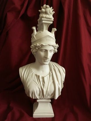 Roma Bust Statue - Goddess Of Rome - Made In Europe 44 Cm / 17.  3 Inches