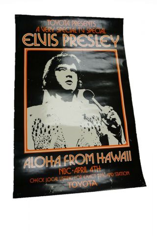 Original: Elvis Presley Aloha From Hawaii Rare Promo Poster.