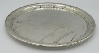 Vintage Sterling Silver Round 10” Dia.  Tray 350 Grams Serving/bar Elegant No Mon
