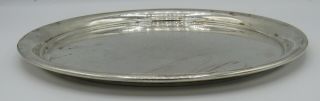 Vintage sterling silver round 10” dia.  tray 350 grams serving/bar elegant no mon 2