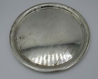Vintage sterling silver round 10” dia.  tray 350 grams serving/bar elegant no mon 3