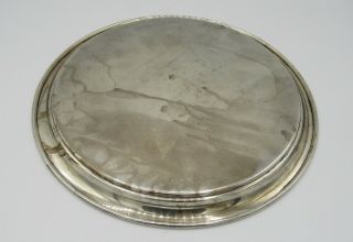 Vintage sterling silver round 10” dia.  tray 350 grams serving/bar elegant no mon 7