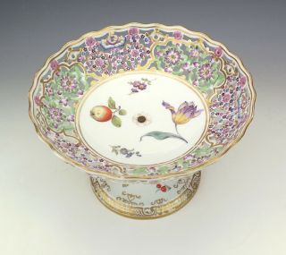 Antique Meissen - Helena Wolfsohn Porcelain - Hand Painted & Pierced Comport 2