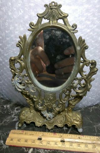 Vintage Non - Magnetic Metal Mirror Made In Italy.  It 