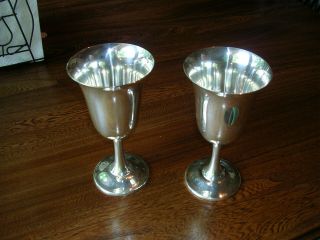 2 Sterling Silvertall Goblets Wallace 14